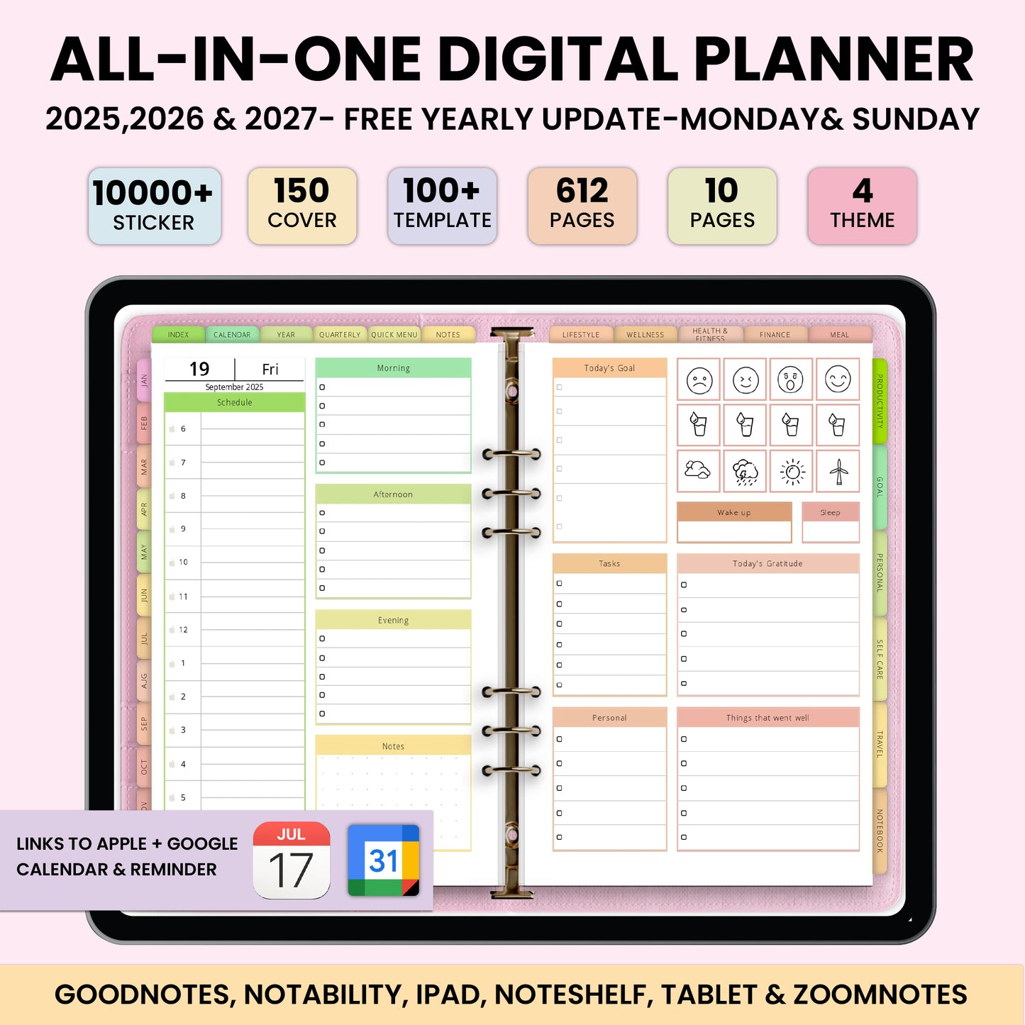 All-in-One Digital Planner 2025, 2026, 2027