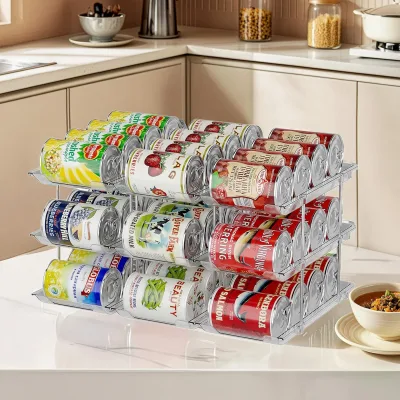 Can Organizer for Pantry, Modular 3-Tier Combinable Can Storage and Beverage Dispenser Rack,Canned Food Organizer Rack